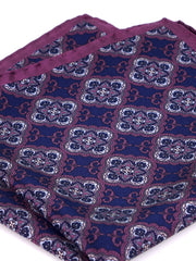Fazzoletto da taschino blu in seta stampata CERAMI