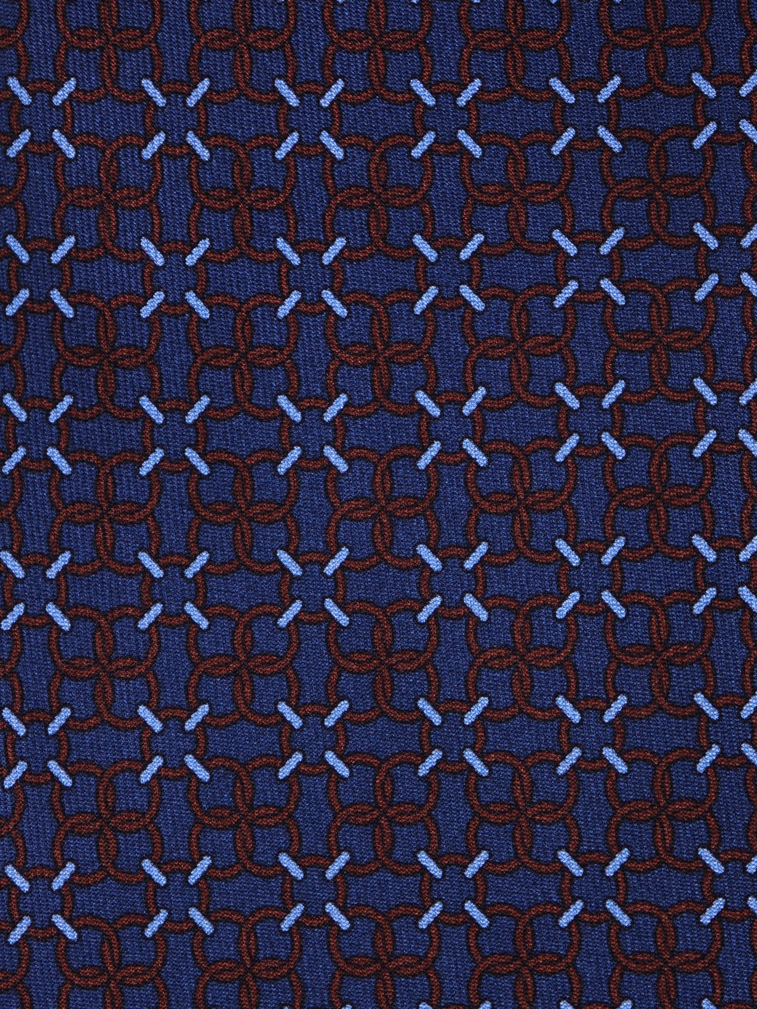Cravatta 3 pieghe blu navy CHARI in seta stampata