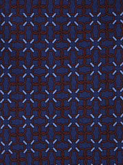 Cravatta 3 pieghe blu navy CHARI in seta stampata
