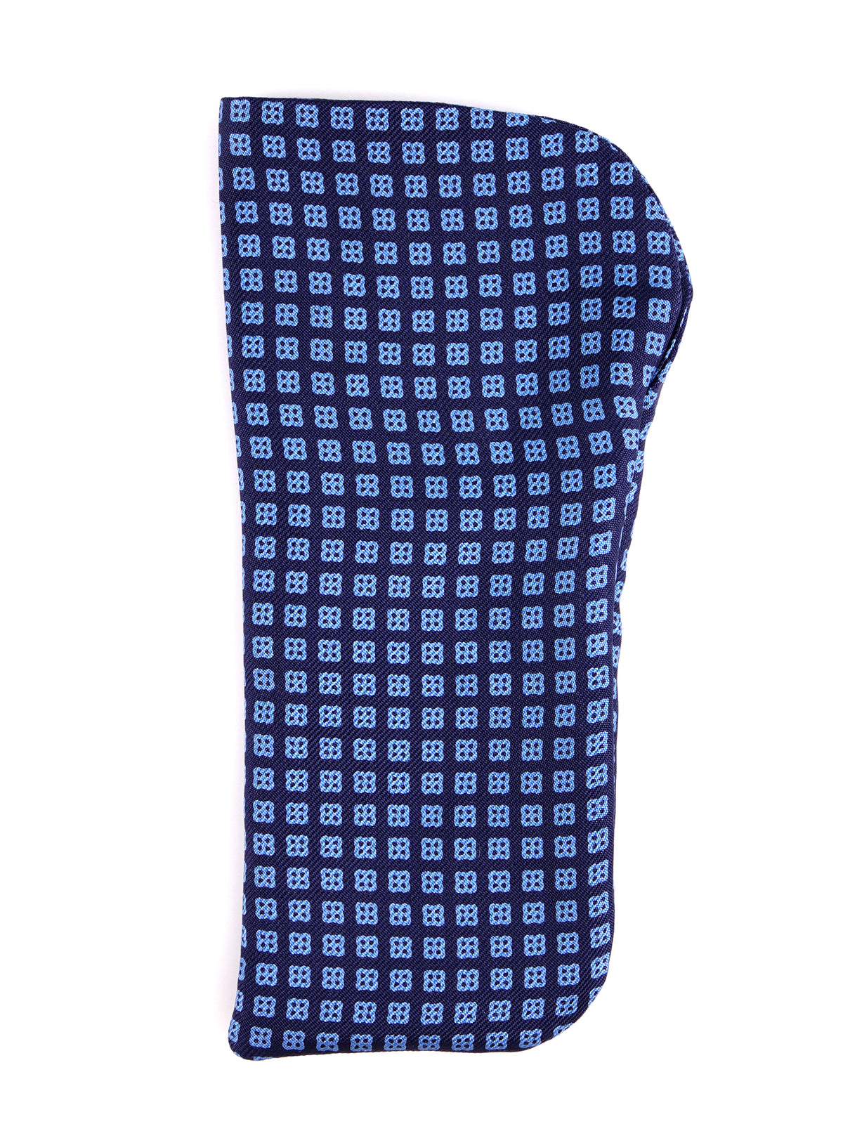 Portaocchiali blu navy CITRO in seta stampata inglese