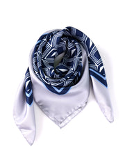 Foulard COMATOSE blu in seta stampata