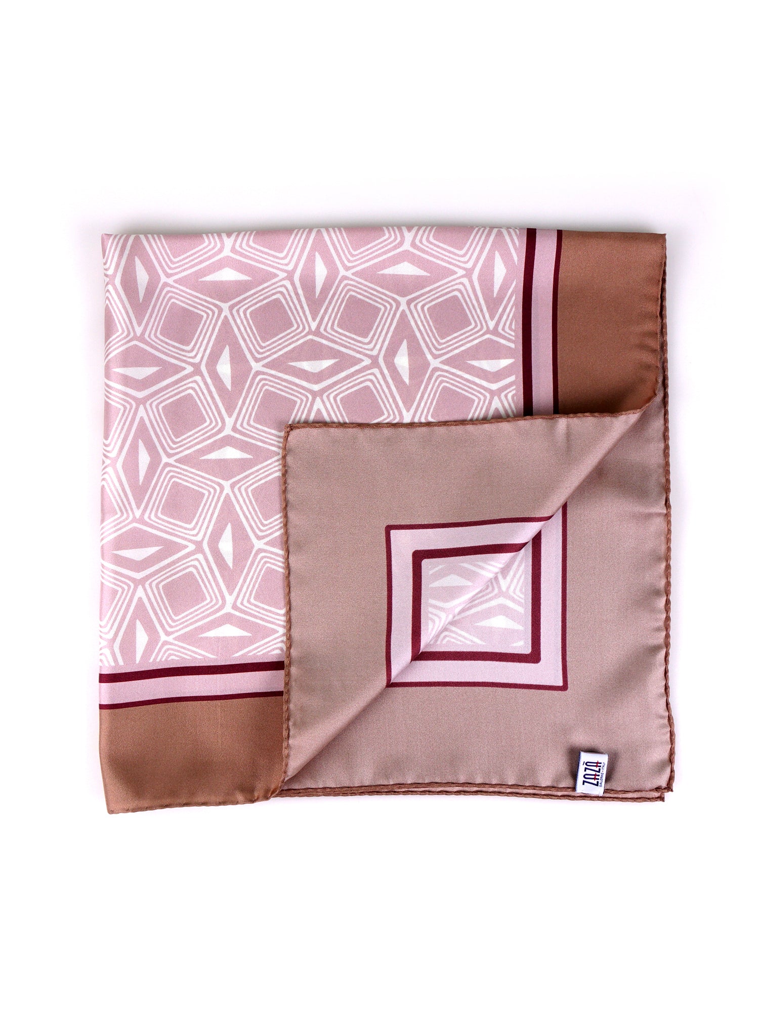 Foulard COMATOSE rosa in seta stampata