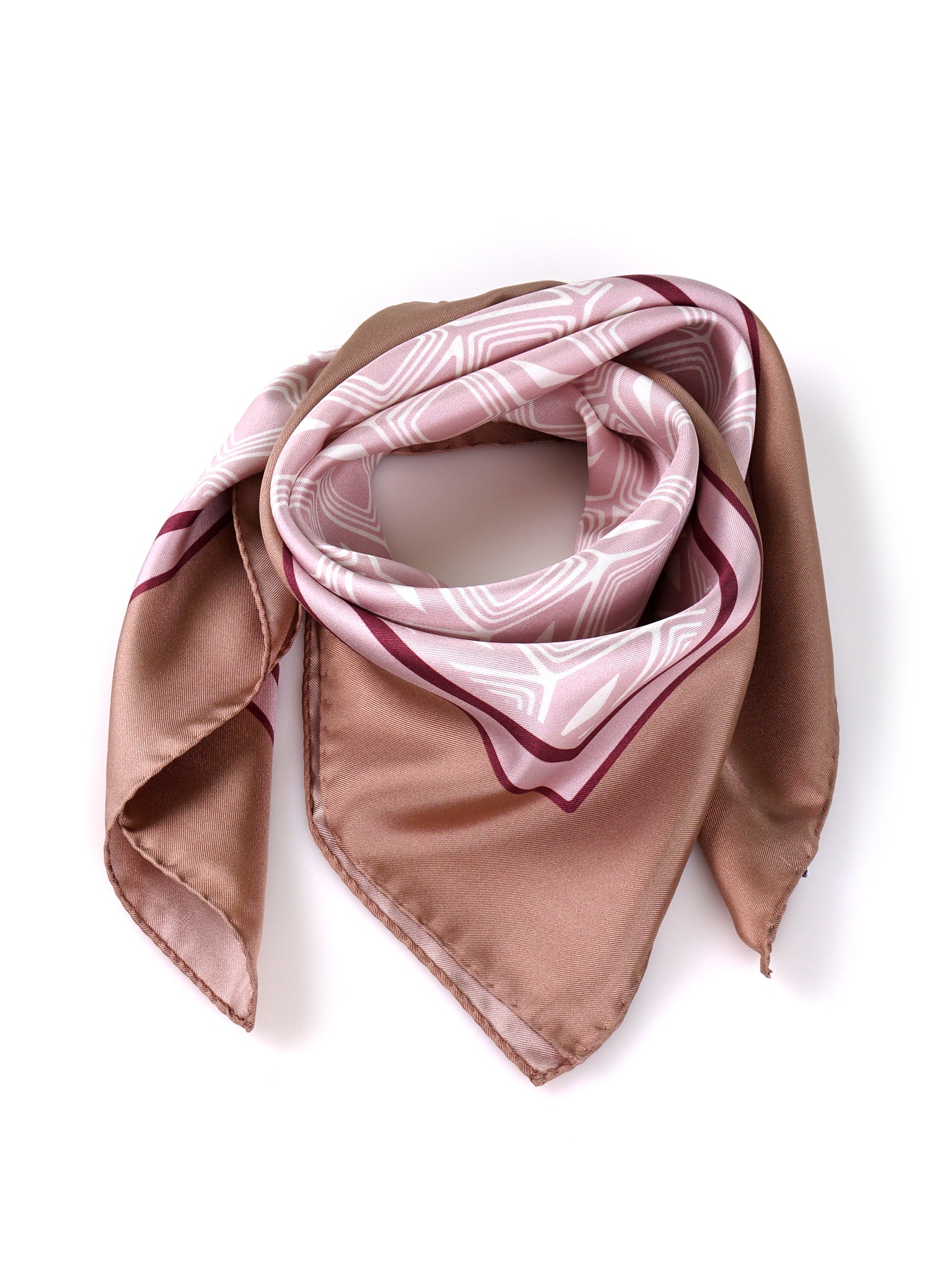 Foulard COMATOSE rosa in seta stampata