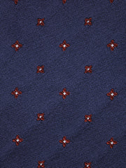 Cravatta 3 pieghe blu avion in seta/cotone MARTIN