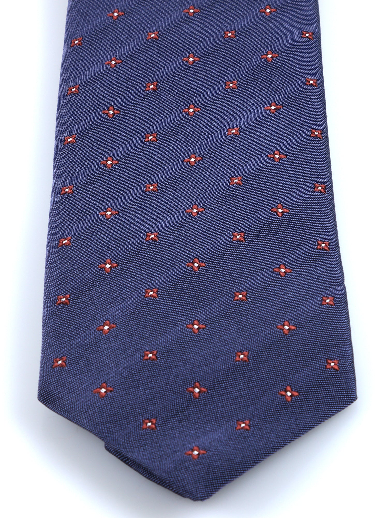 Cravatta 3 pieghe blu avion in seta/cotone MARTIN