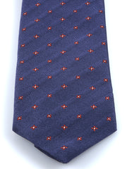 Cravatta 3 pieghe blu avion in seta/cotone MARTIN