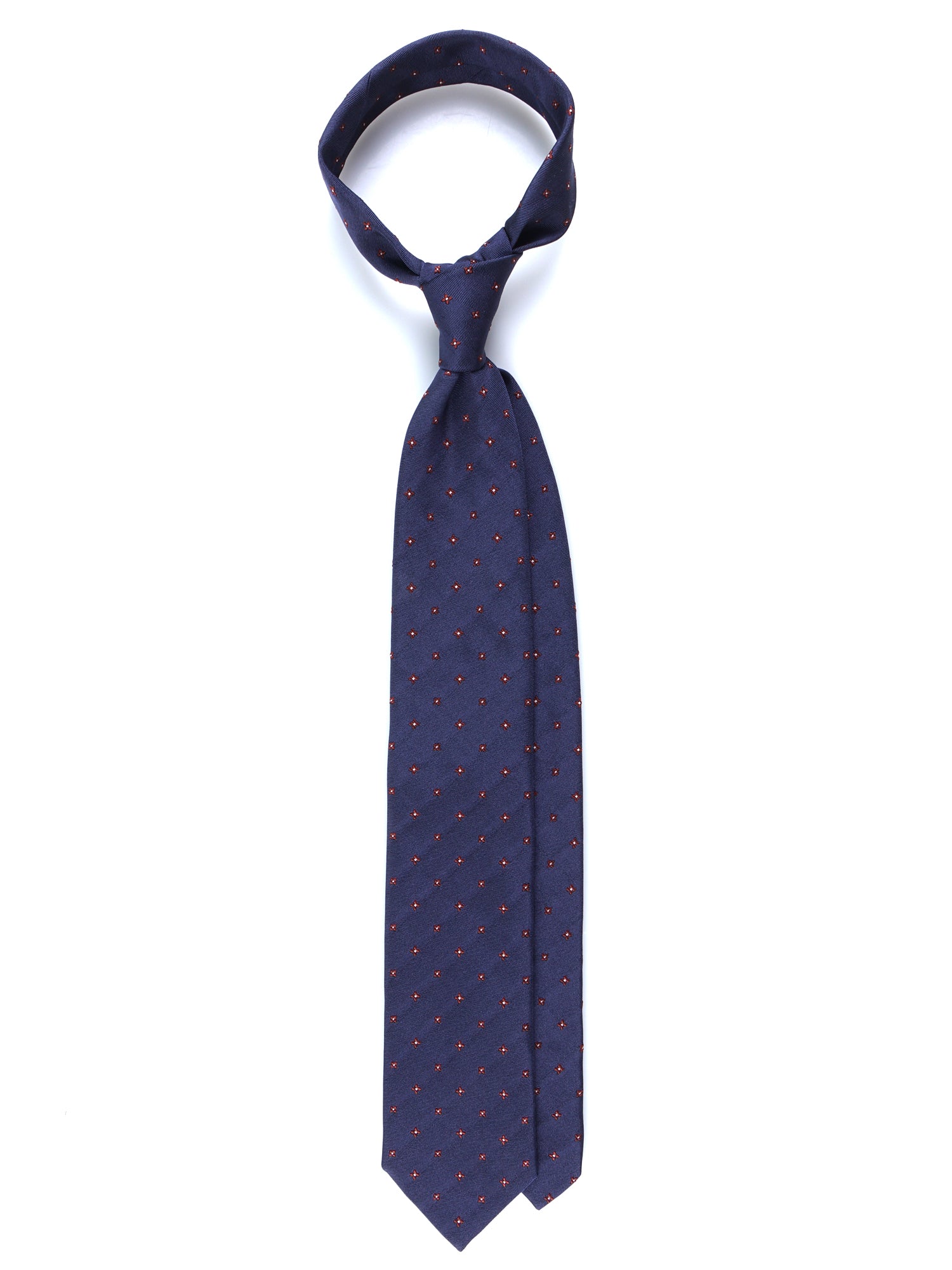 Cravatta 3 pieghe blu avion in seta/cotone MARTIN