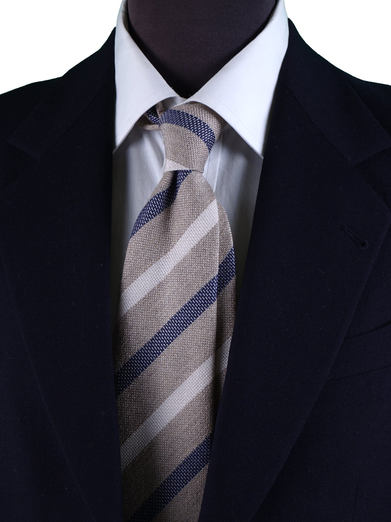 Dark Blue 3 Fold PATTY Tie in Madder Silk