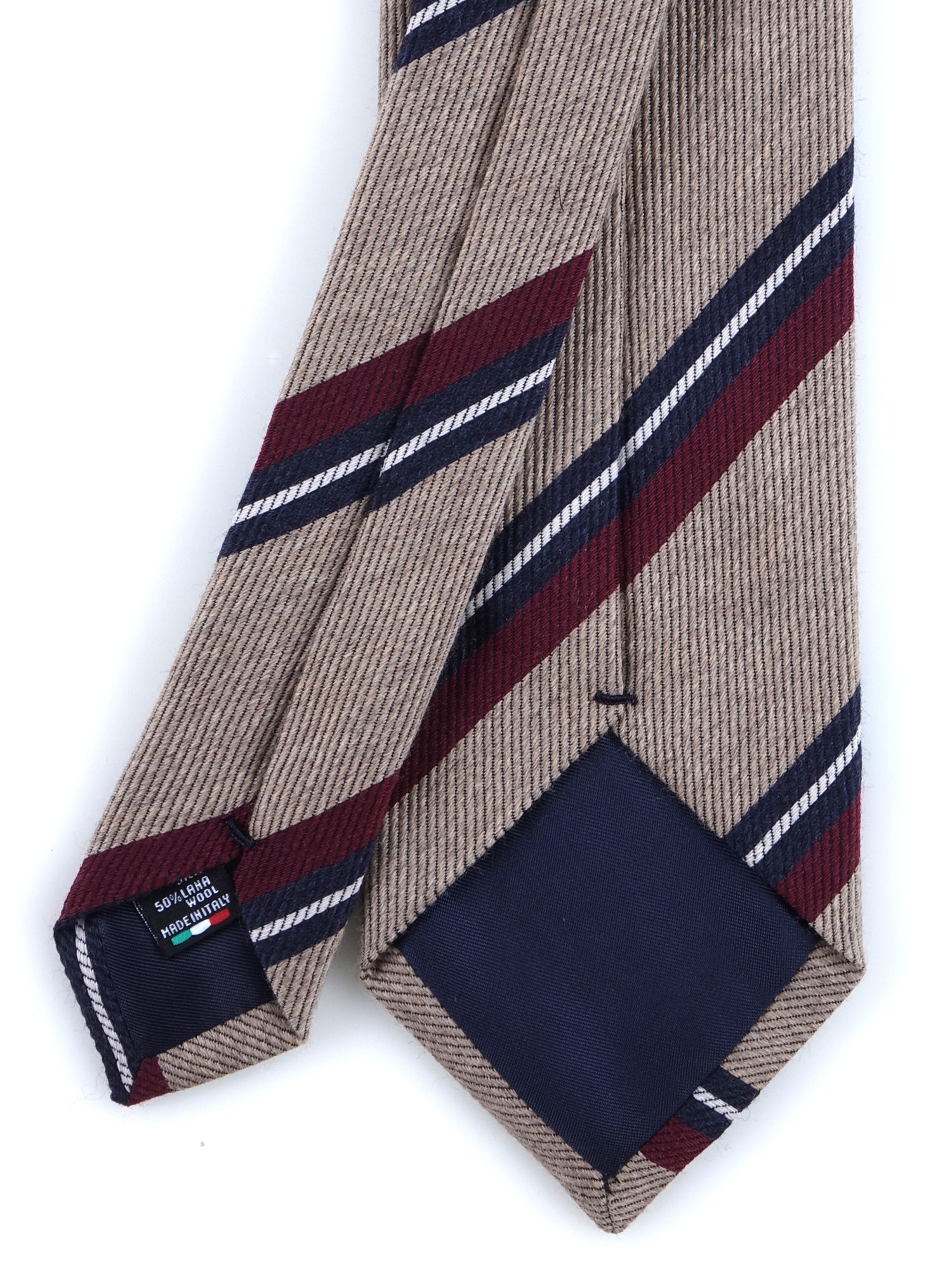 Cravatta beige 3 pieghe in lana/seta ABIGAIL