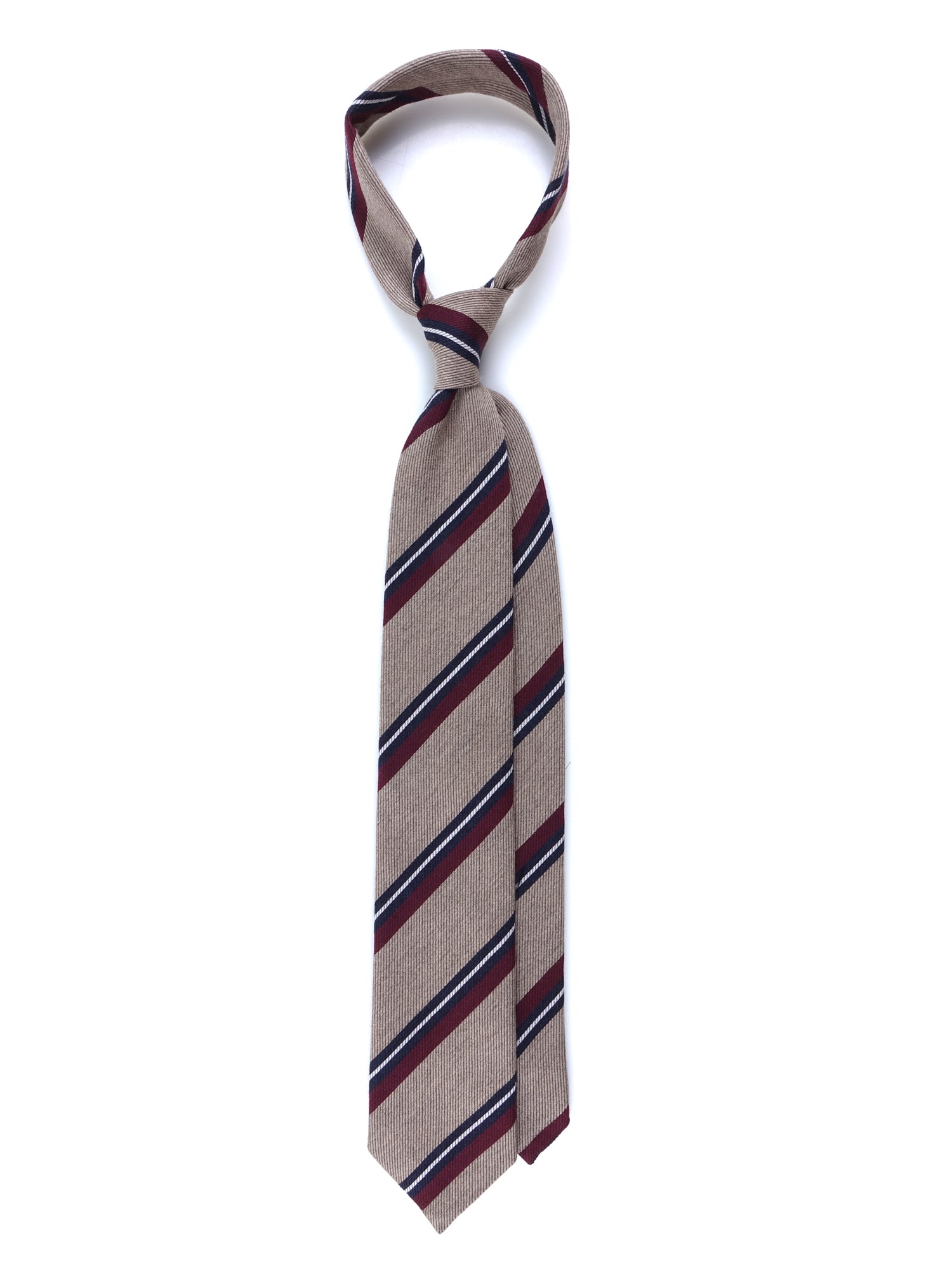 Cravatta beige 3 pieghe in lana/seta ABIGAIL