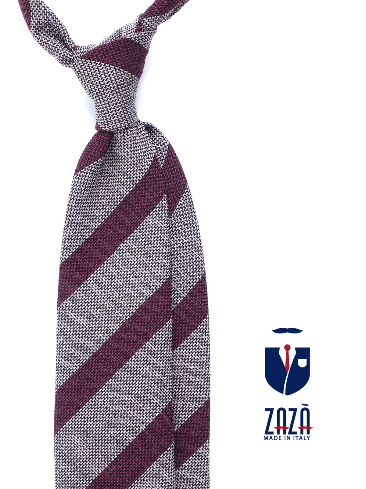 Cravatta beige 3 pieghe in lana/seta WILLOW