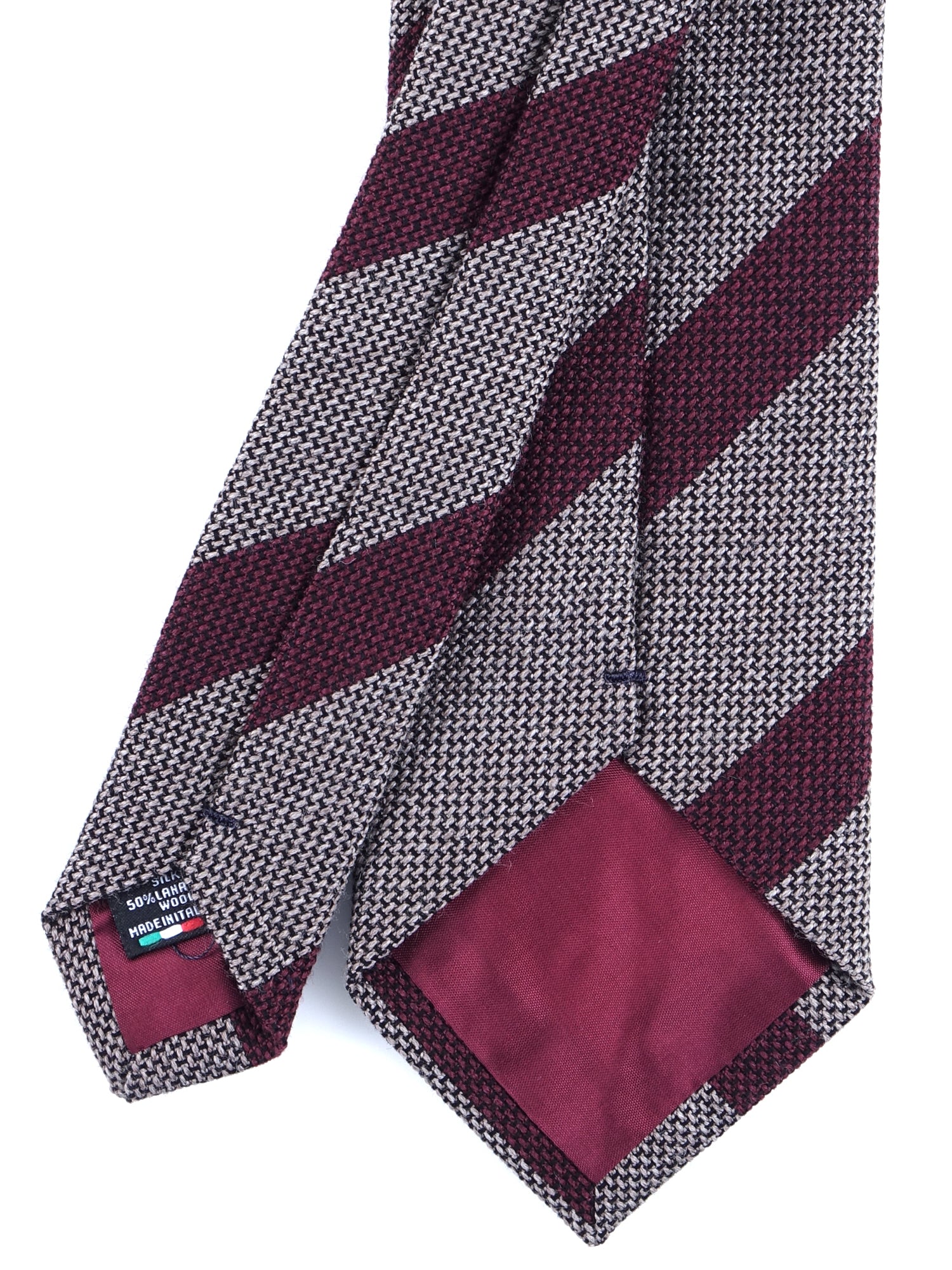 Cravatta beige 3 pieghe in lana/seta WILLOW