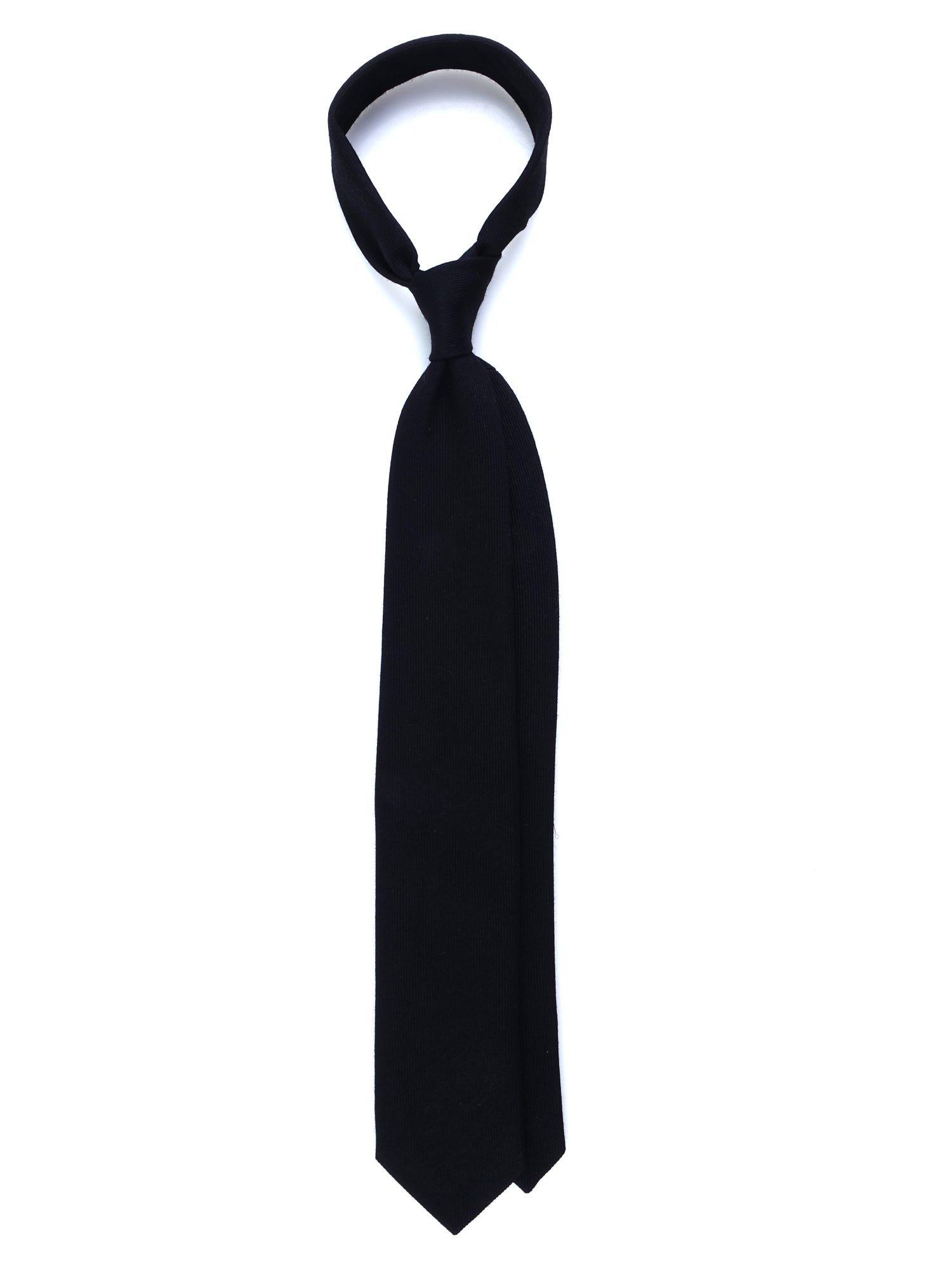 Cravatta nera 3 Pieghe TINA in lana/seta