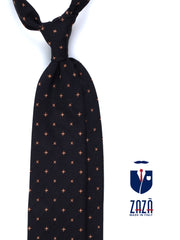 Cravatta 3 pieghe nero in seta/cotone MARTIN