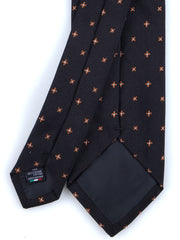 Cravatta 3 pieghe nero in seta/cotone MARTIN