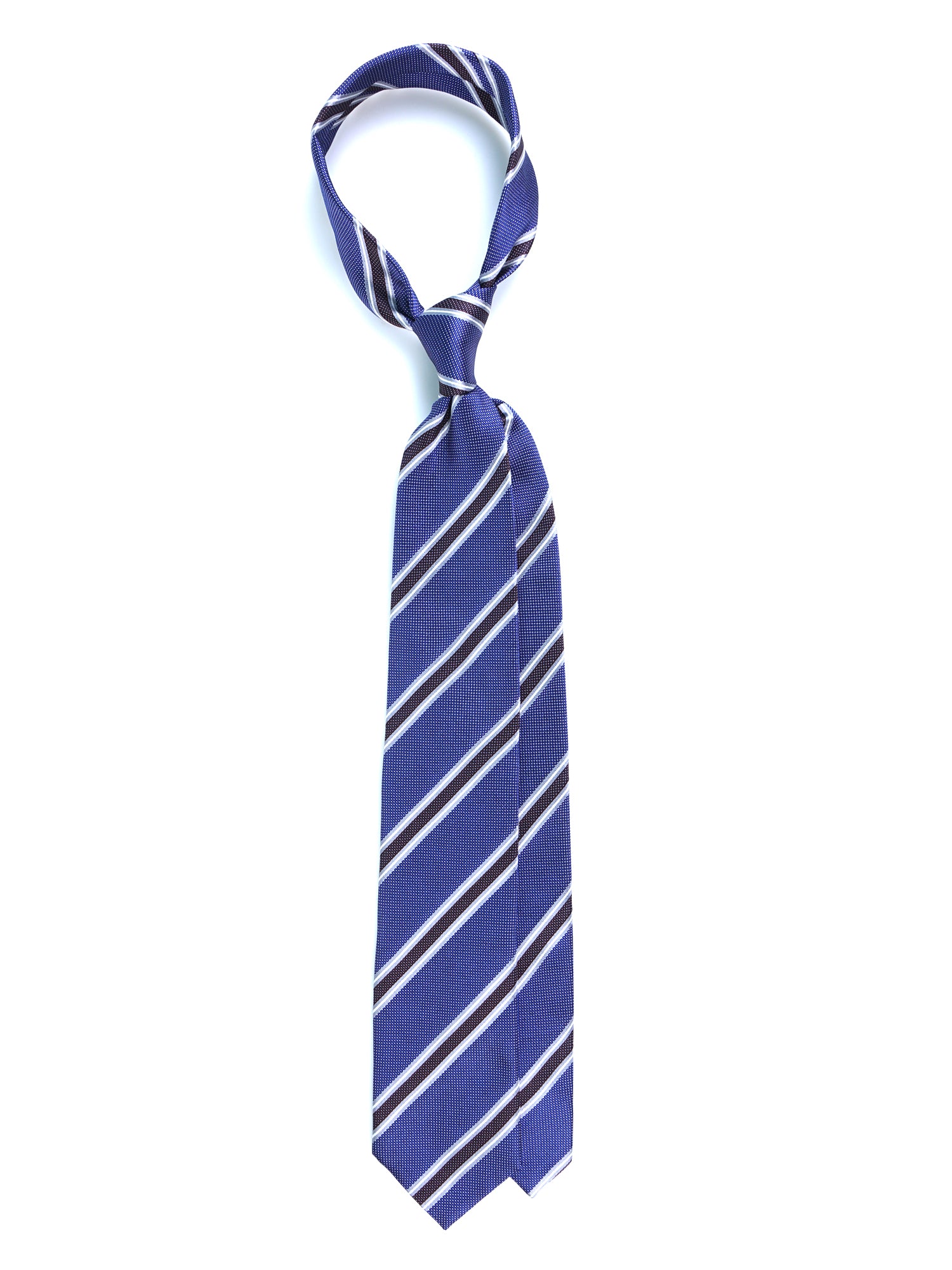 Cravatta blu 3 Pieghe MIAMI in seta jacquard