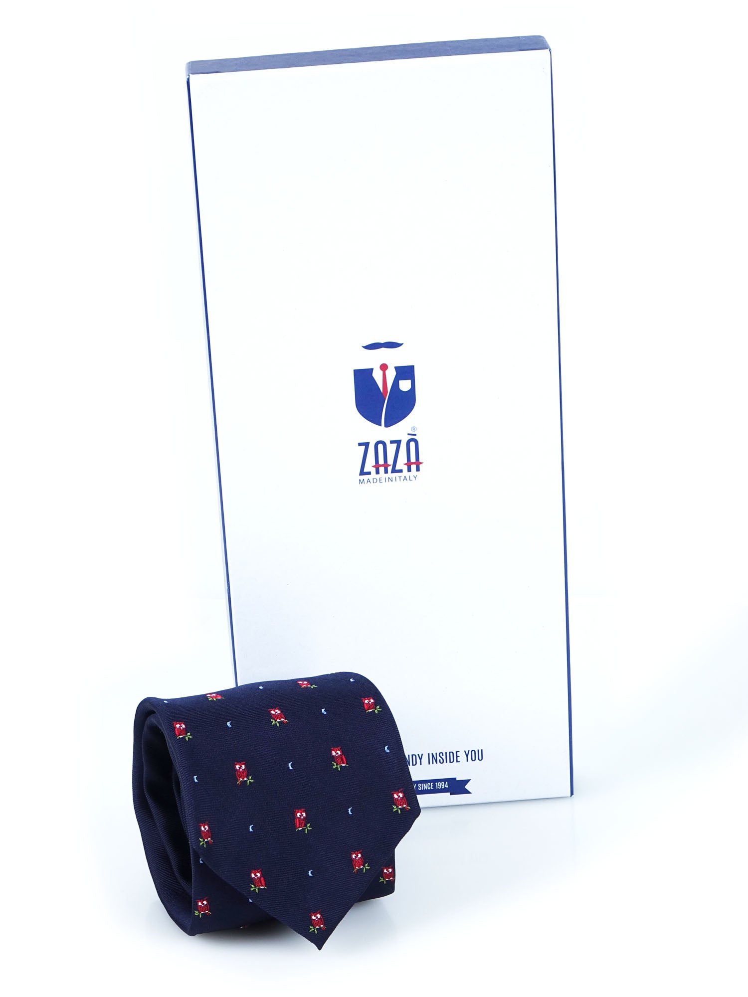 Cravatta 3 pieghe CIVETTA in seta jacquard Blu