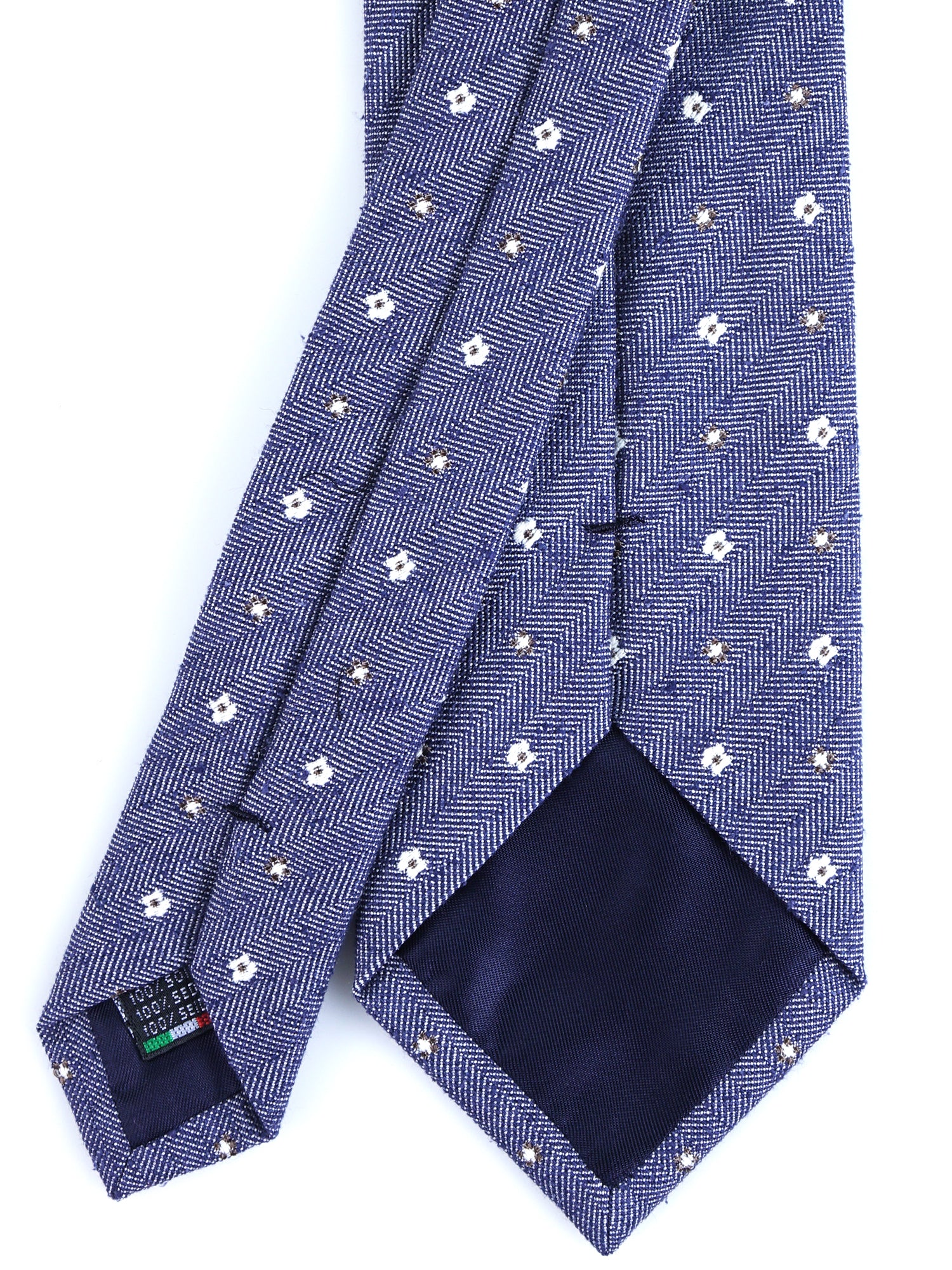 Cravatta blu 3 Pieghe GAGET in seta jacquard