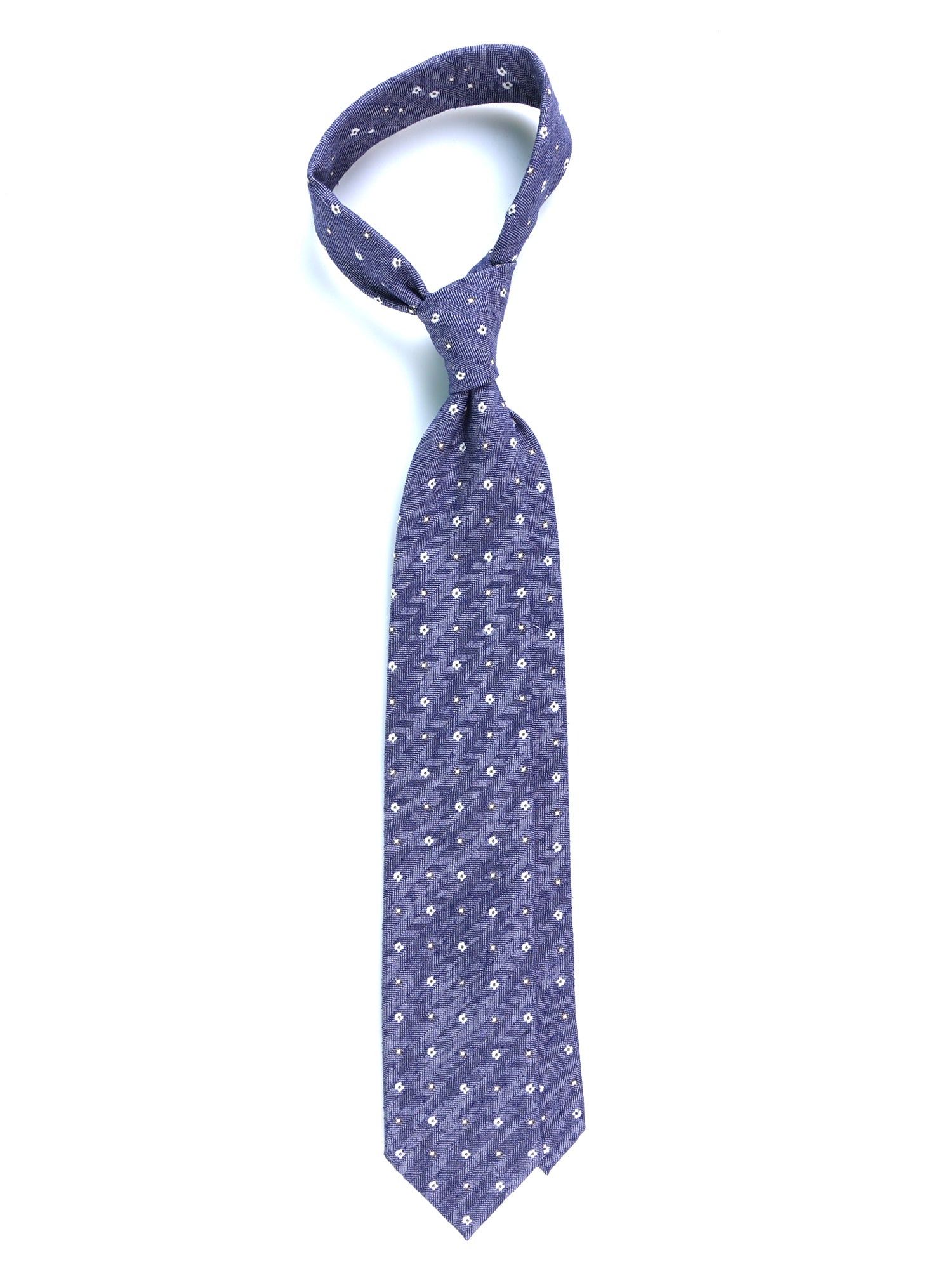Cravatta blu 3 Pieghe GAGET in seta jacquard
