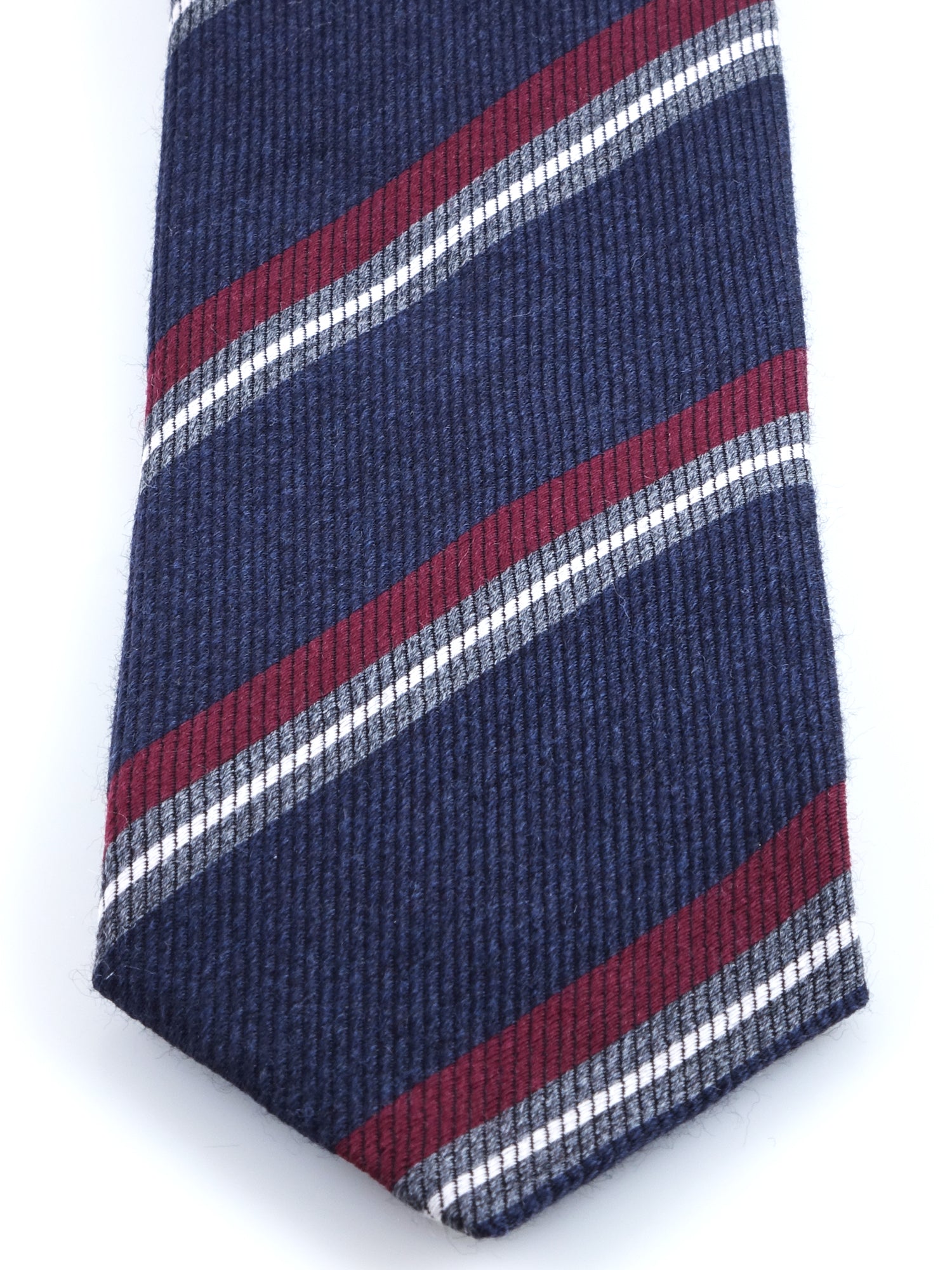 Cravatta blu 3 pieghe in lana/seta ABIGAIL