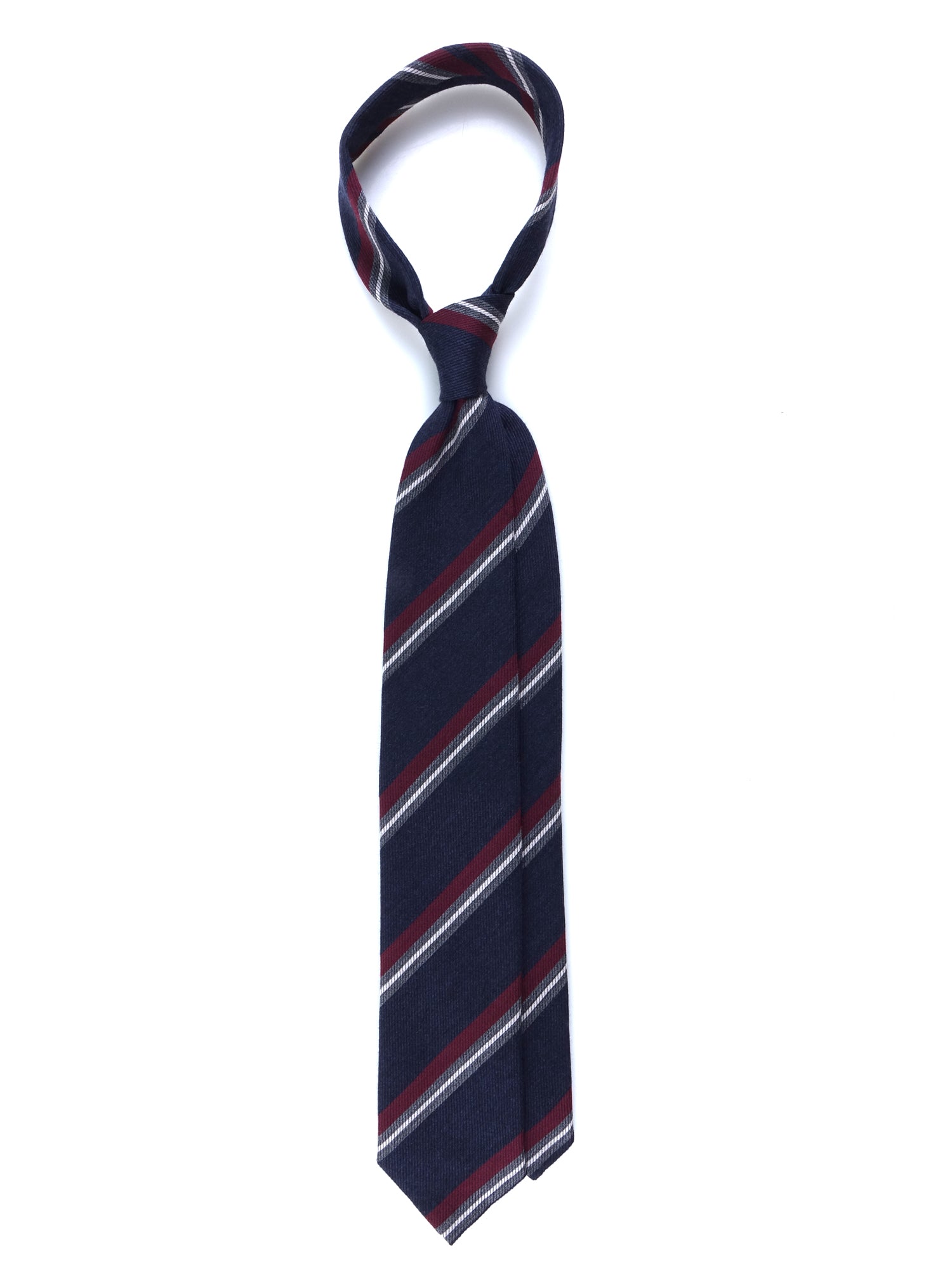 Cravatta blu 3 pieghe in lana/seta ABIGAIL