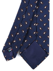 Cravatta 3 pieghe blu in seta/cotone VALENTIA