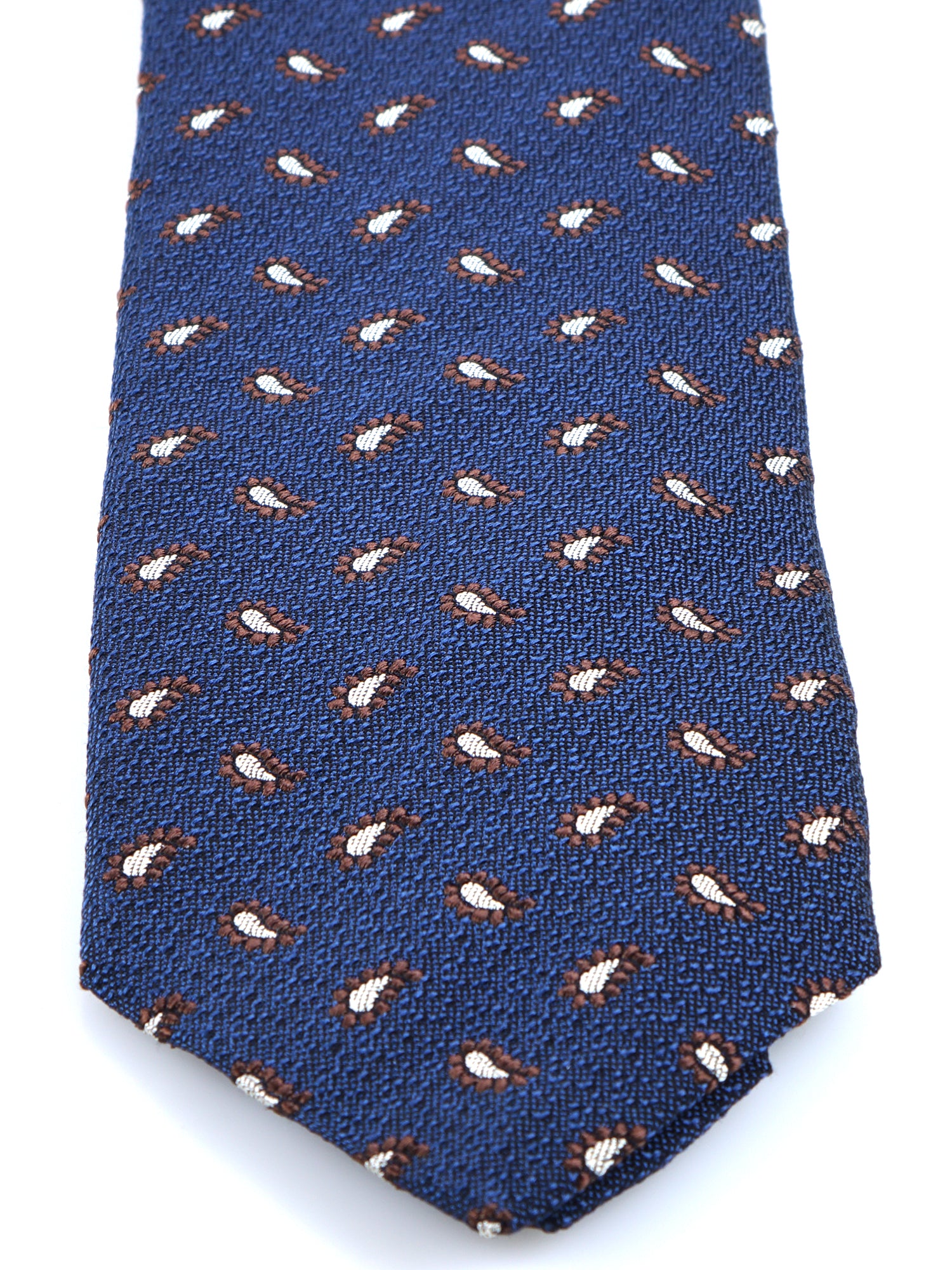 Cravatta 3 pieghe blu in seta/cotone VALENTIA