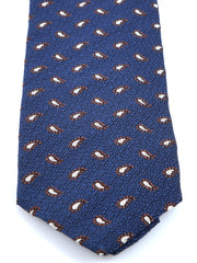 Cravatta 3 pieghe blu in seta/cotone VALENTIA