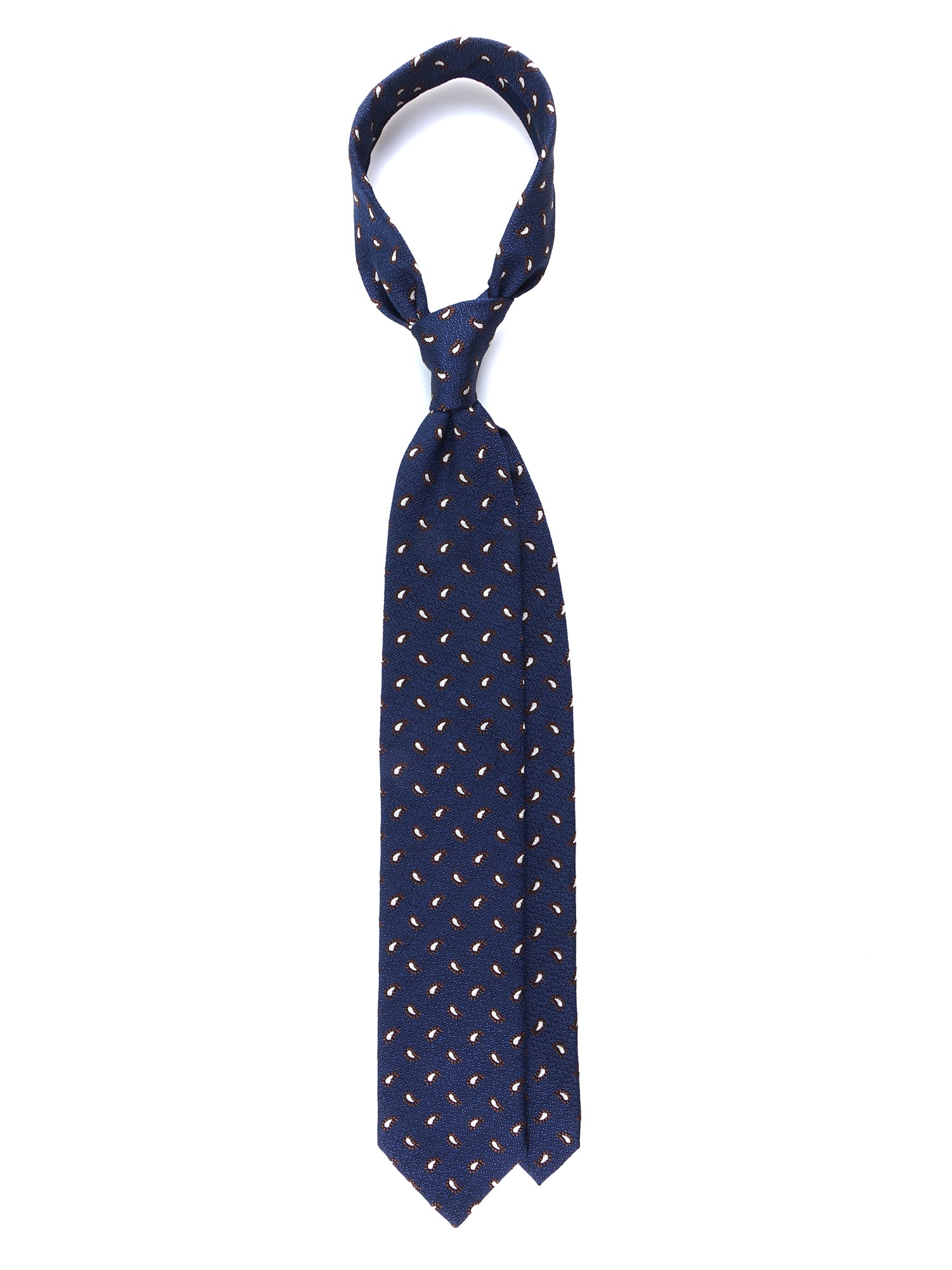 Cravatta 3 pieghe blu in seta/cotone VALENTIA