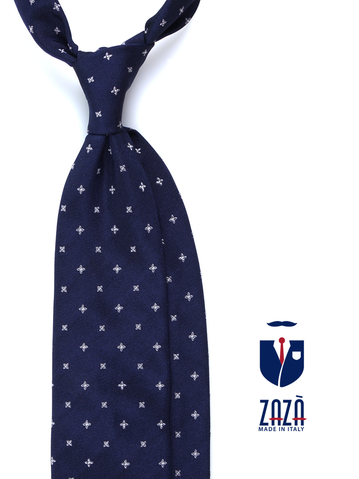 MARTIN 3-fold blue silk/cotton tie