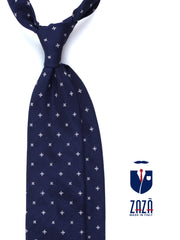 MARTIN 3-fold blue silk/cotton tie