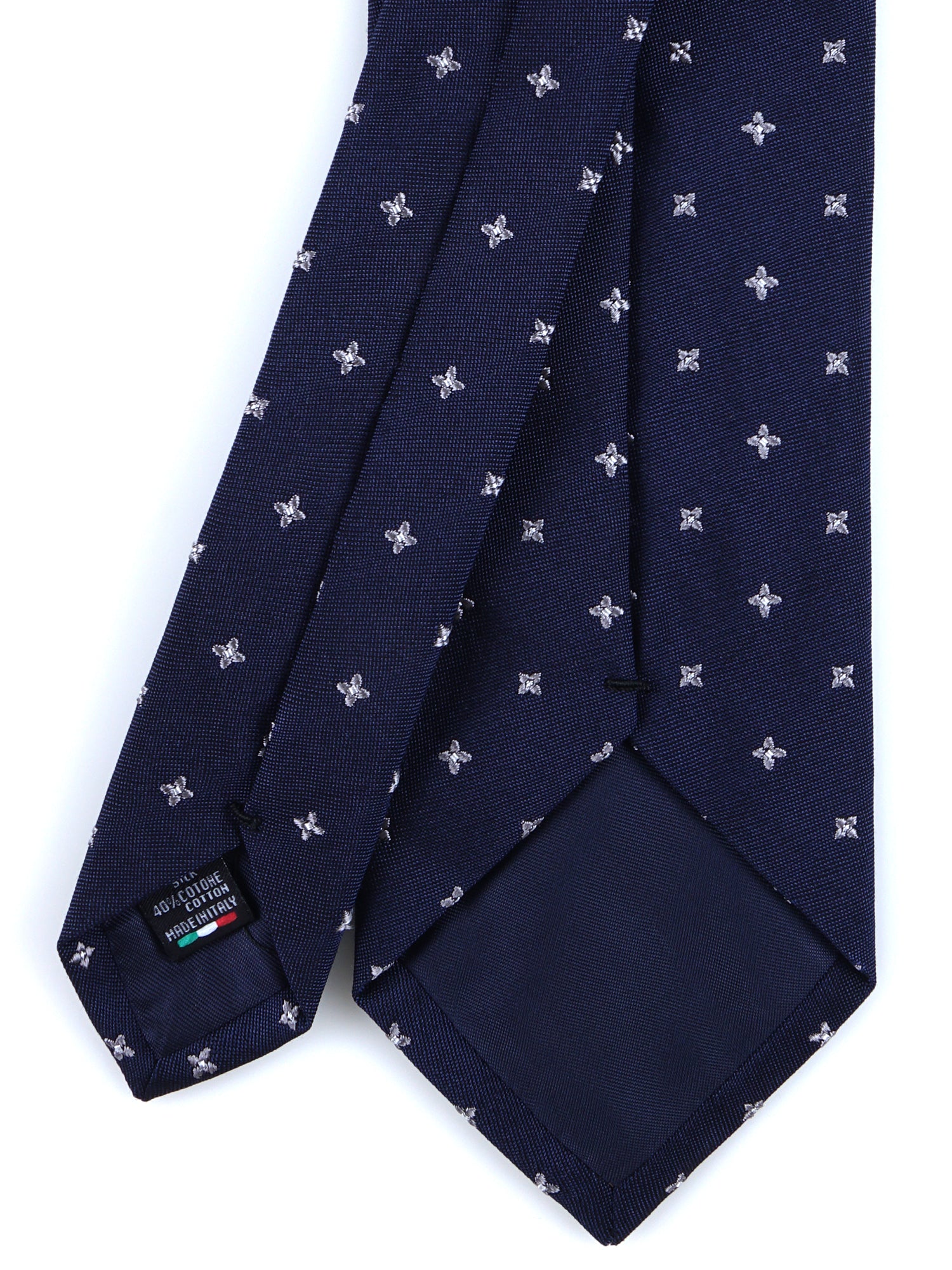 MARTIN 3-fold blue silk/cotton tie