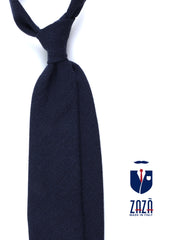 SAVINA 3-fold blue silk/wool tie
