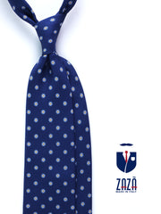 Cravatta 3 pieghe blu in seta stampata VANNY