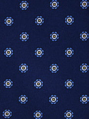 Cravatta 3 pieghe blu in seta stampata VANNY