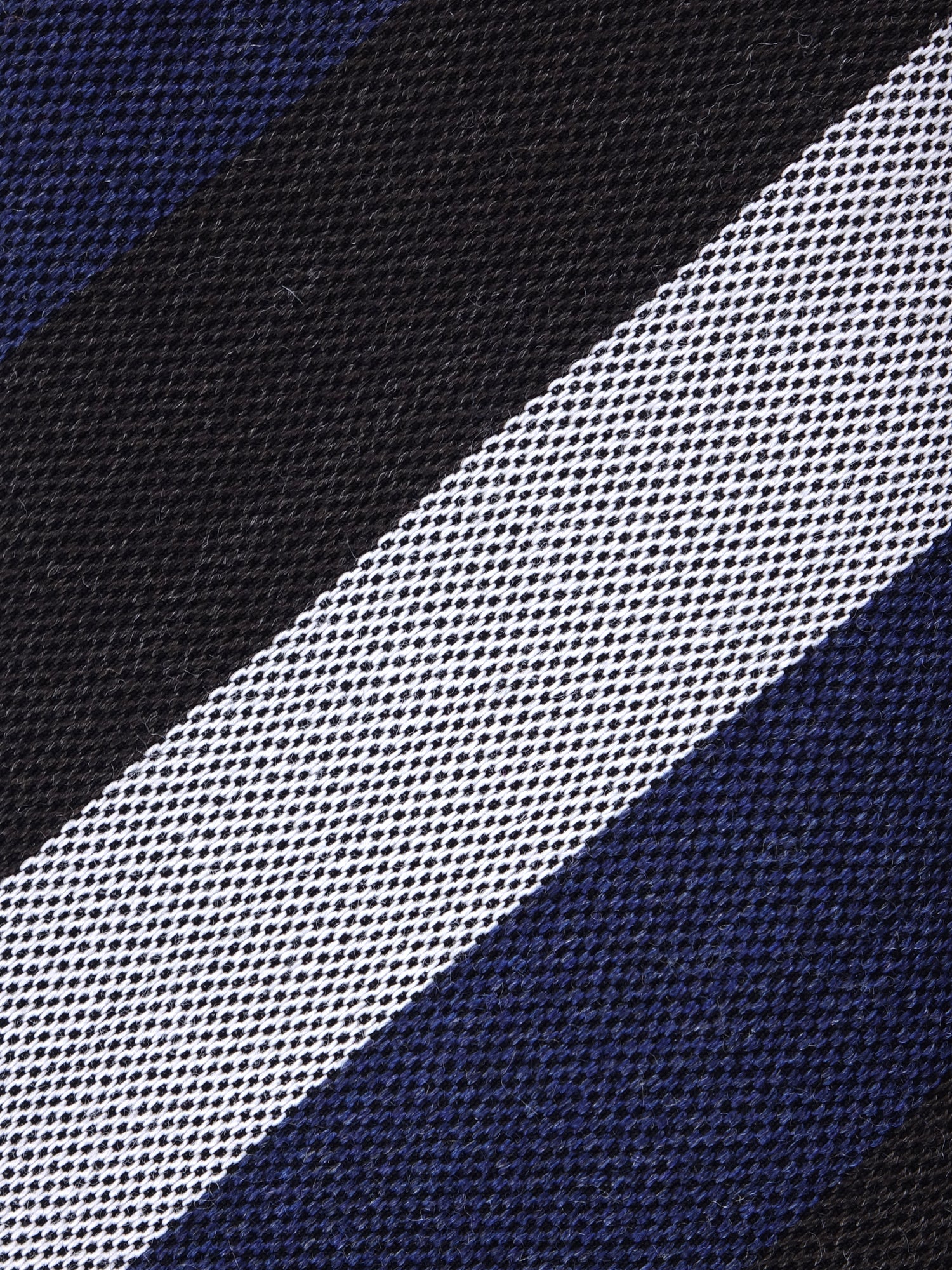 Cravatta blu/marrone 3 pieghe in lana/seta MIRANDA