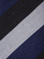 Cravatta blu/marrone 3 pieghe in lana/seta MIRANDA