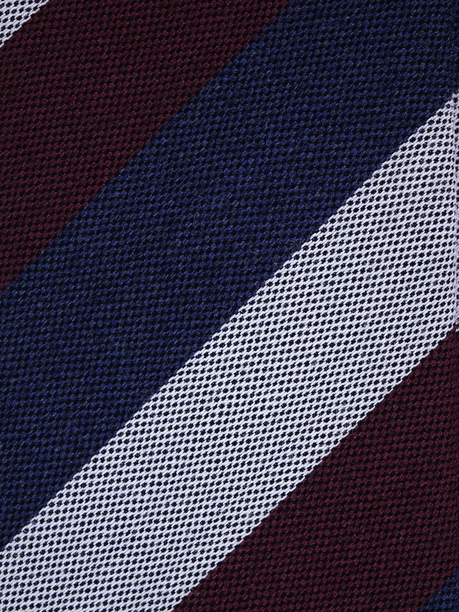 Cravatta blu/bordeaux 3 pieghe in lana/seta MIRANDA