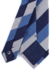 Cravatta blu/celeste 3 pieghe in lana/seta MIRANDA