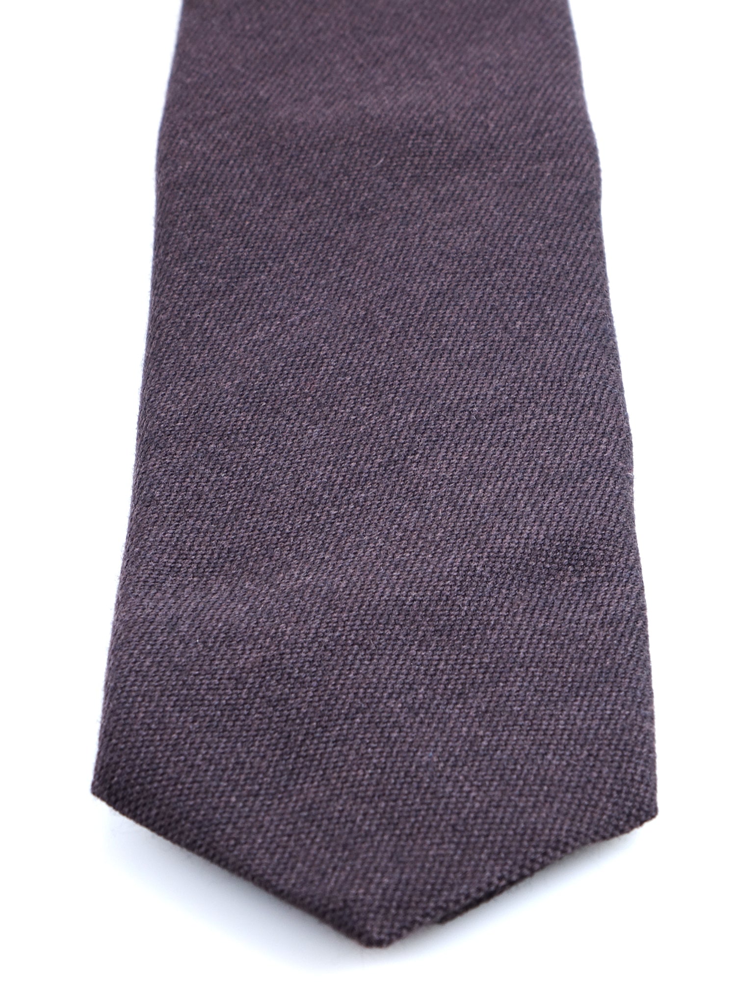 Cravatta marrone 3 Pieghe BIGOL in lana/seta