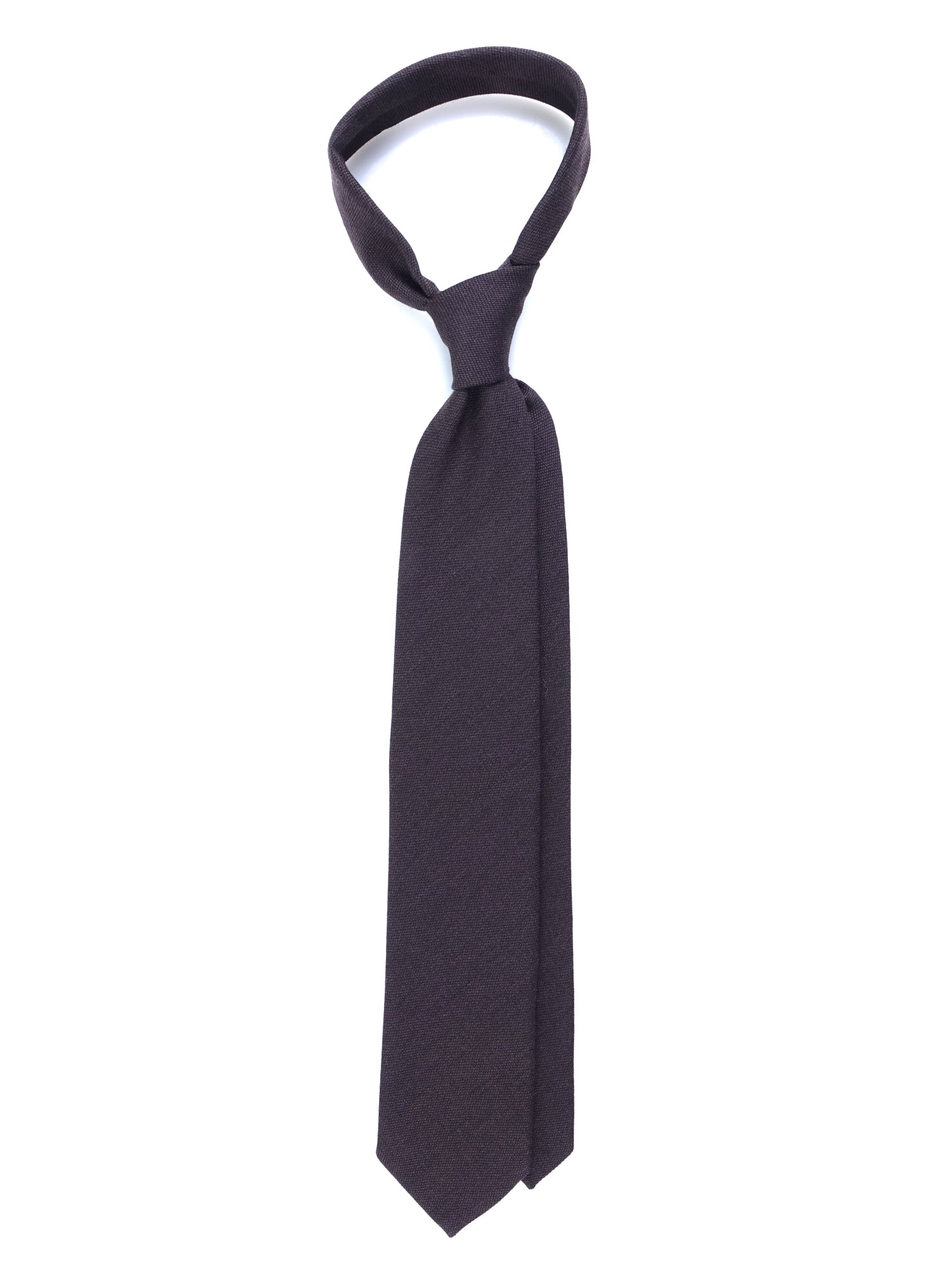 Cravatta marrone 3 Pieghe BIGOL in lana/seta