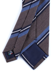 Cravatta marrone 3 pieghe in lana/seta ABIGAIL