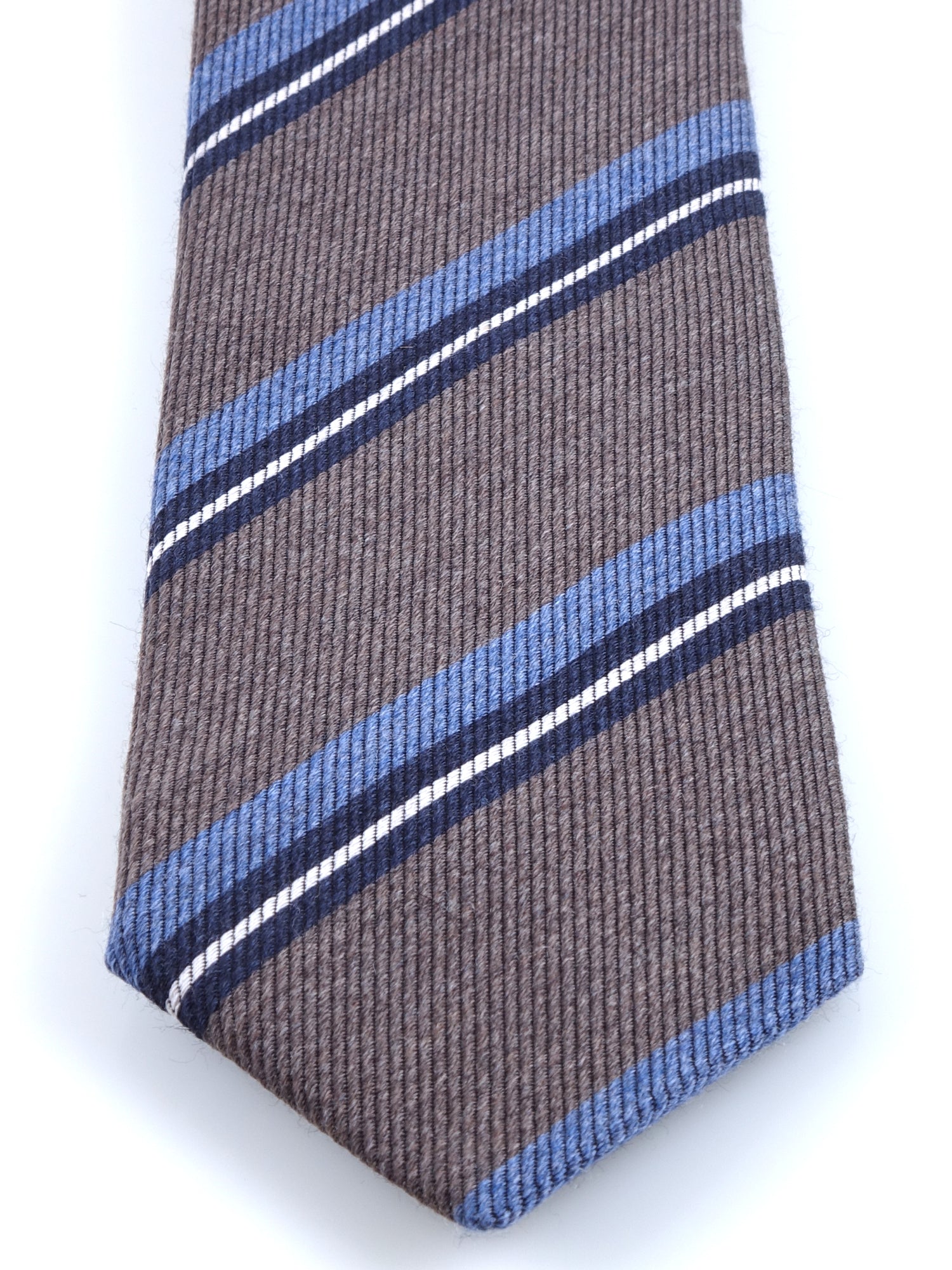 Cravatta marrone 3 pieghe in lana/seta ABIGAIL