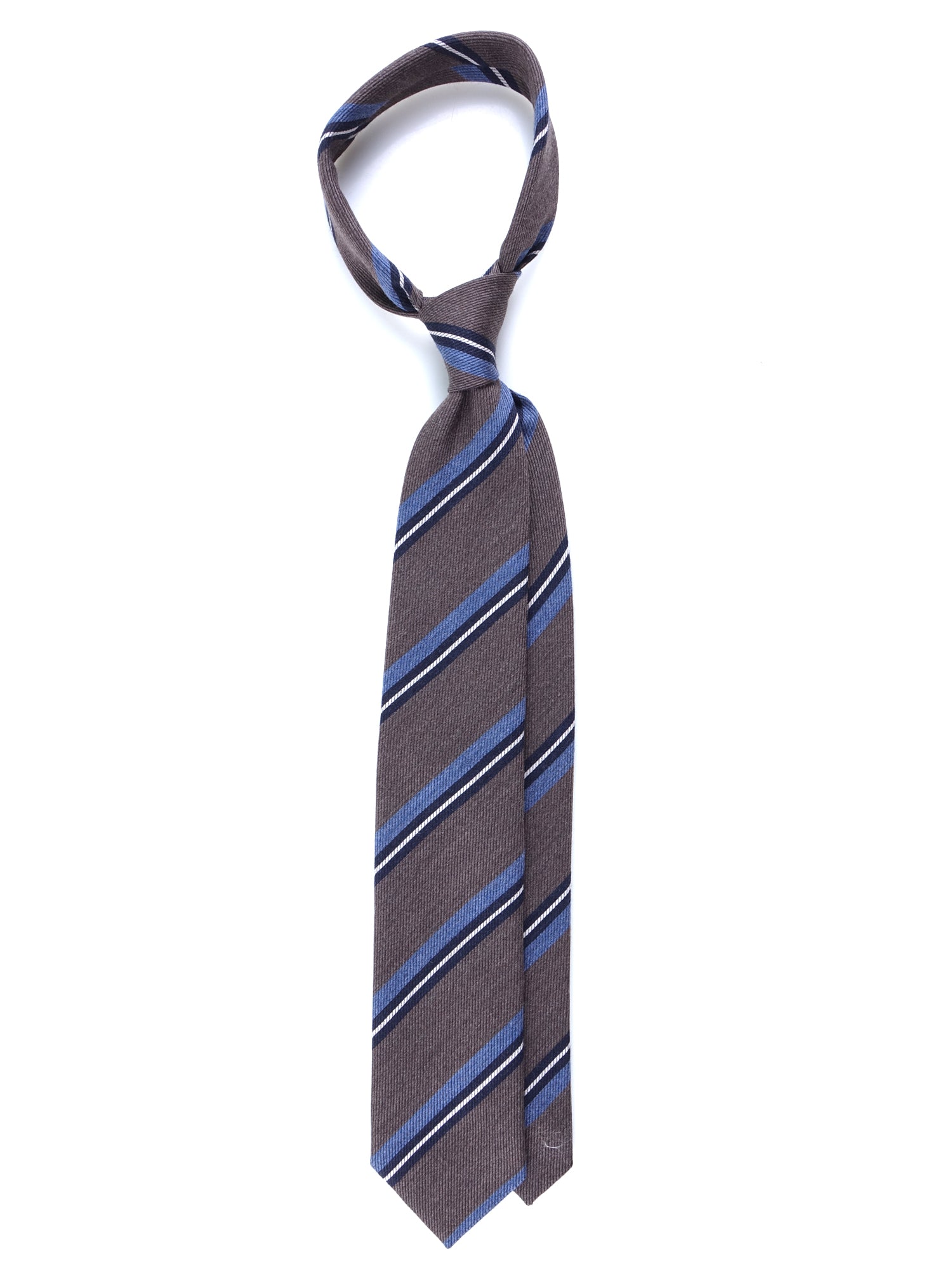 Cravatta marrone 3 pieghe in lana/seta ABIGAIL