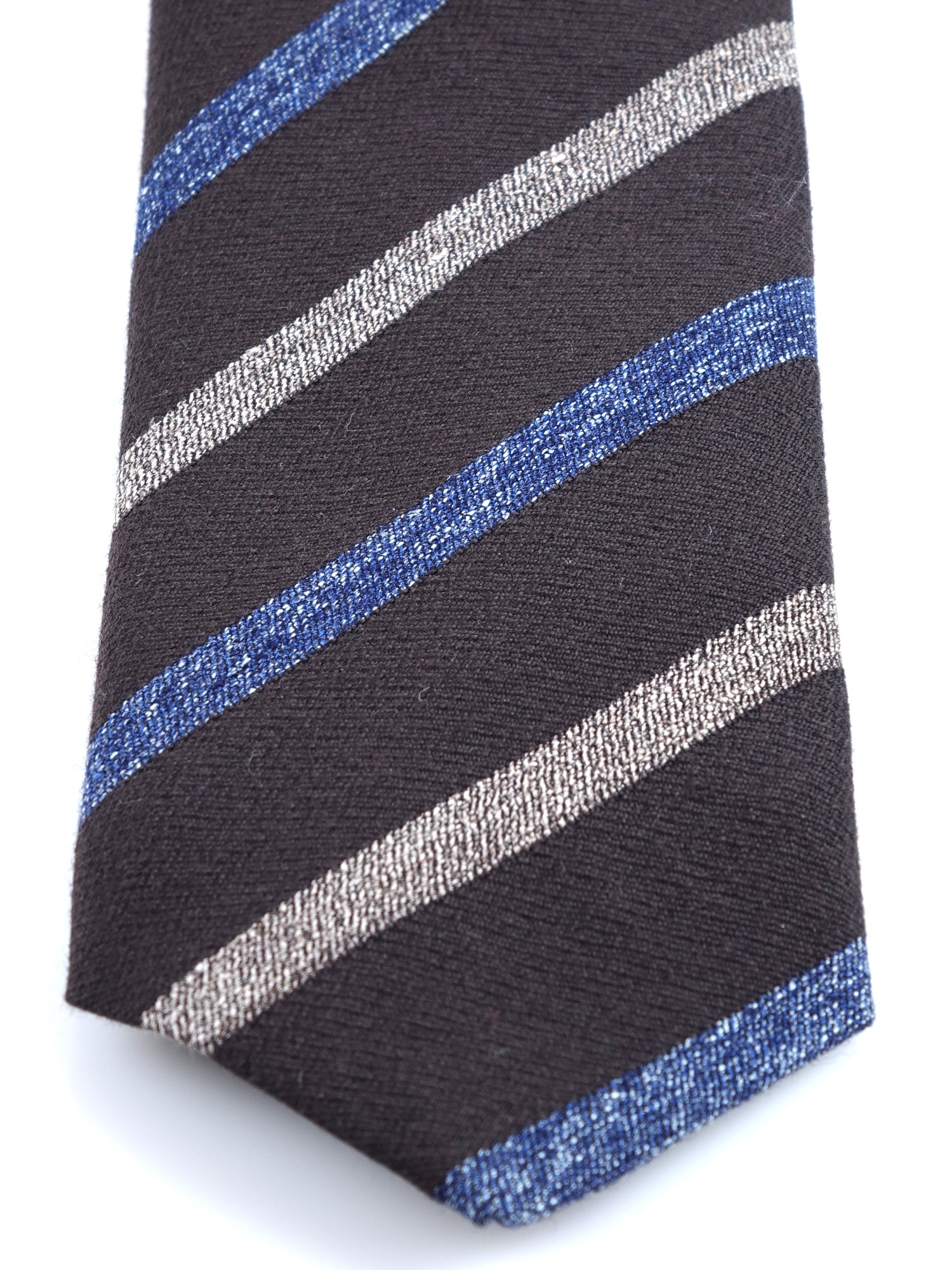 Cravatta marrone 3 pieghe in lana/seta NABIR