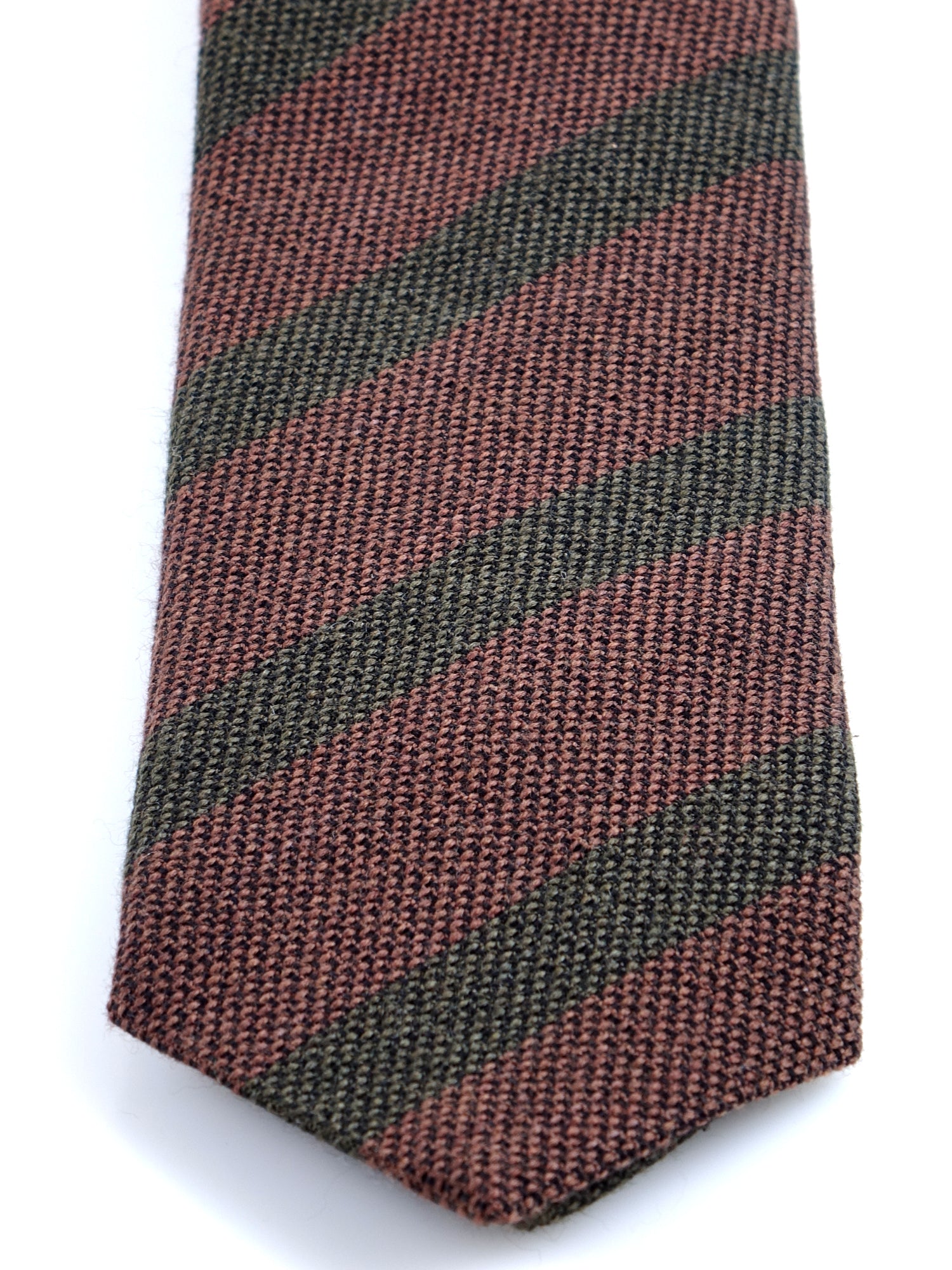 Cravatta marrone 3 pieghe in lana/seta WILLOW