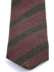 Cravatta marrone 3 pieghe in lana/seta WILLOW