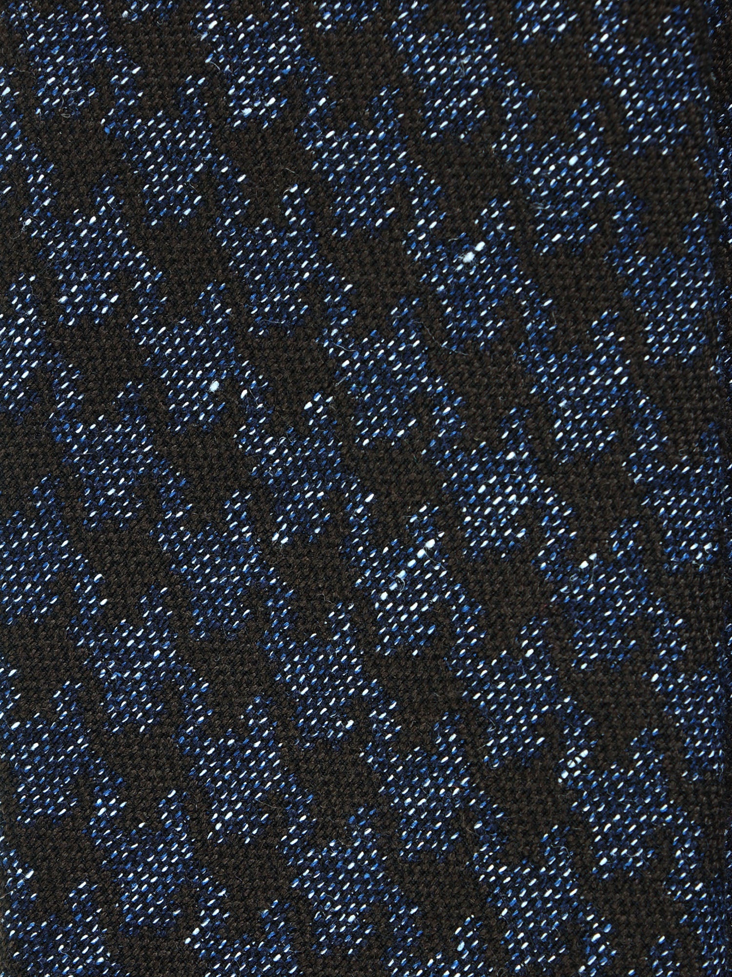 GINGER Dark Blue Silk/Cotton 3-Fold Tie