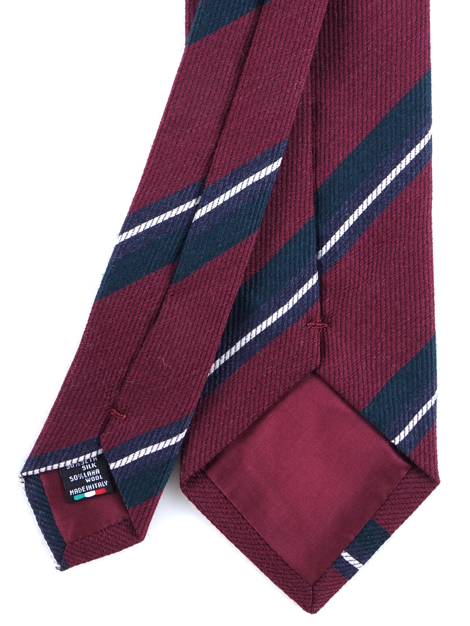 Cravatta bordeaux 3 pieghe in lana/seta ABIGAIL