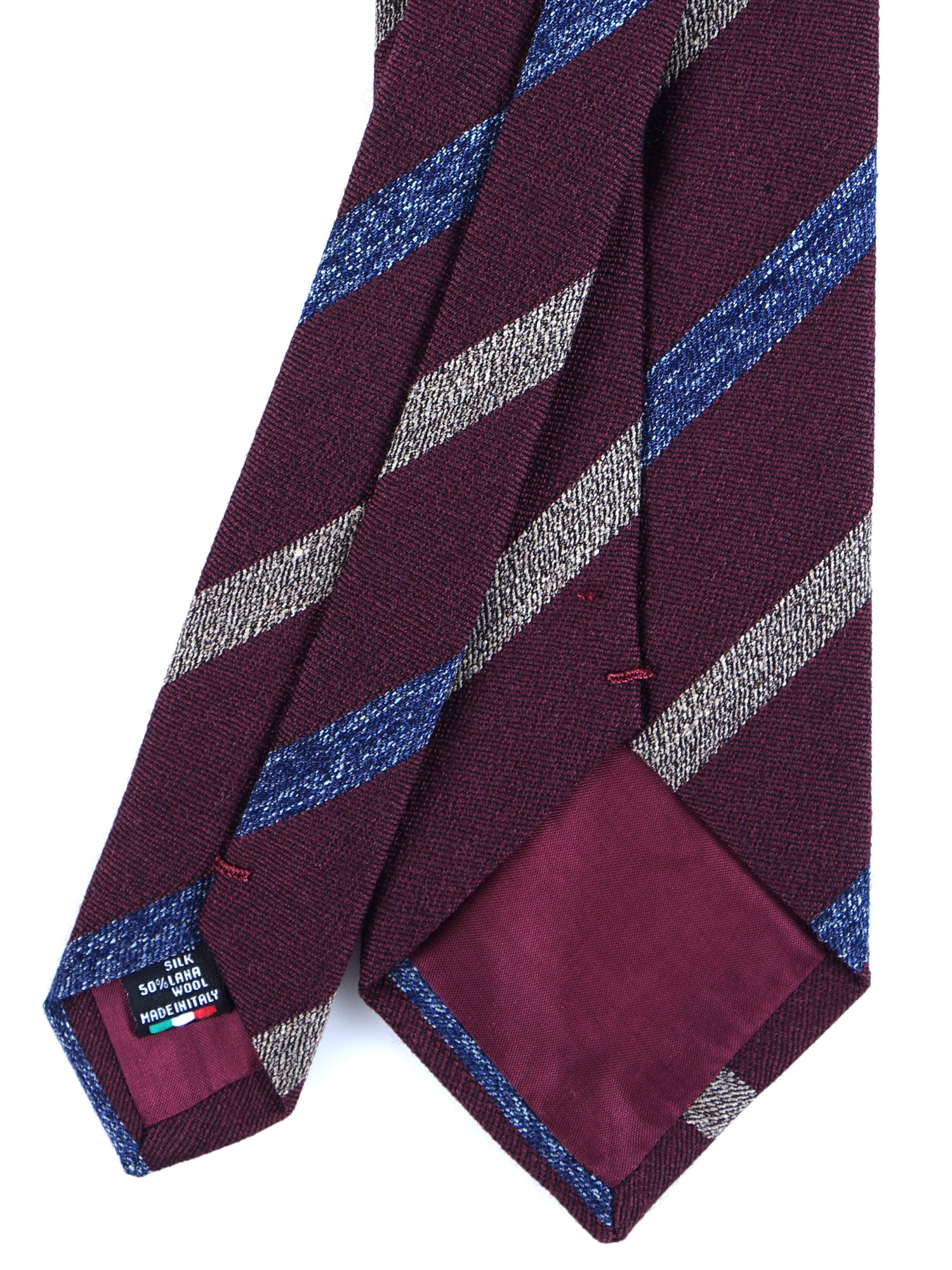 Cravatta bordeaux 3 pieghe in lana/seta NABIR